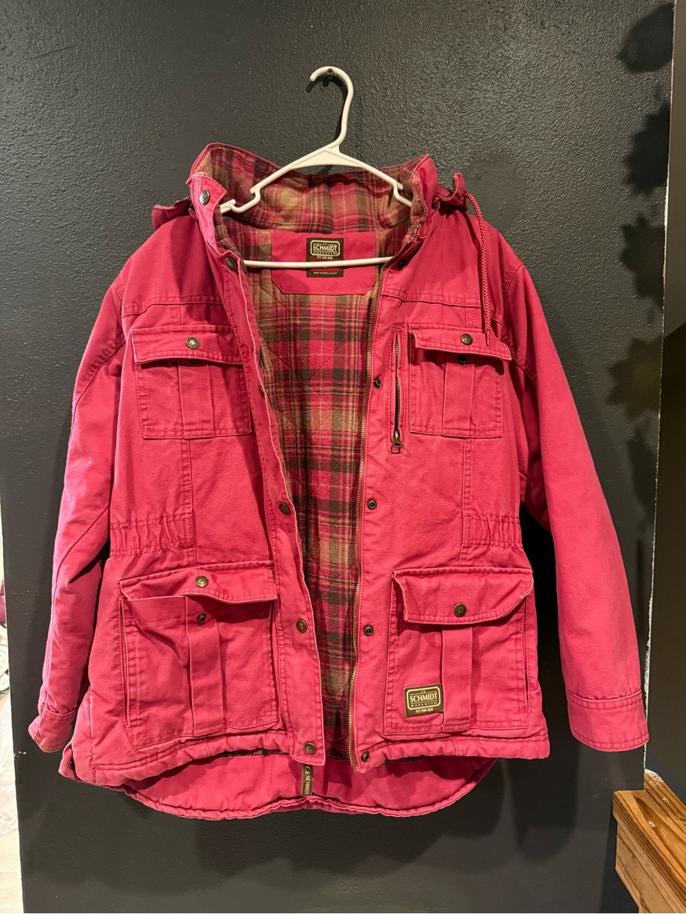 Schmidt Womans Pink Hooded Utility Jacket